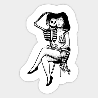 Skeleton having fun Sticker